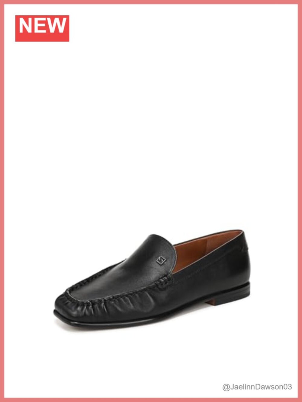 Women's Slip On Loafer Leather Square Toe Hand Stitch Low Heel